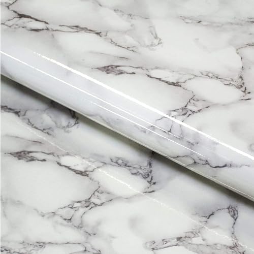 Craftopia Self Adhesive Vinyl Marble Countertop Peel and Stick Waterproof | Drawer Liner Roll 89 x 16| Wallpaper That can be Used as a Kitchen Wall Art, Countertop Paper