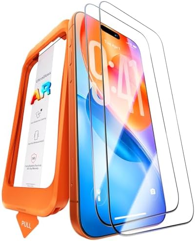 UltraGlass TOP 9H+ OptiArmor for iPhone 17 Pro Screen Protector [NO.1 Anti-Reflection & Military Grade Shatterproof] Anti Glare Screen Protector 17 Pro Tempered Glass Longest Durable AR, 2Pack