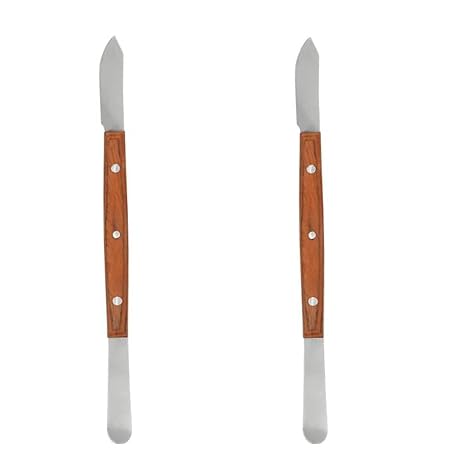Dental Wax Carving Tools Lab Spatula Mixing Knife 6.9" Double Head Wax Steel Clay Sculpting Pottery Sculpture Tool for Impression Plaster Materials 2PCS