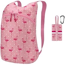 BeeGreen Ultra Lightweight Backpack Waterproof for Women Men Simple Modern Backpacks for Travel, Shopping & Daily Use Foldable Pocket-Sized Back Pack Wide Straps Back Packs Flamingo