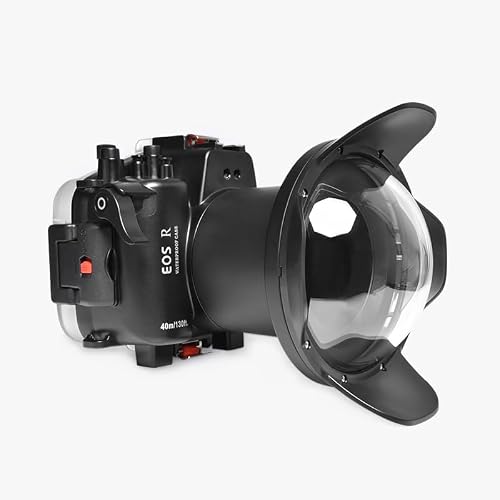 Sea Frogs Underwater Camera Housing Kit for Canon EOS R, 130ft40M Depth Rating Waterproof Case with 6 Dome Port, for Underwater Photography or Videography RF 24-105 F4RF 15-35 F2.8