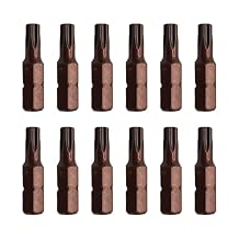 12Pcs T25 Torx Impact Screwdriver Bit Set, S2 Steel Magnetic 6 Point Star Bits, 1/4" Hex 1-Inch Length Shank for Impact Drivers, Professional Grade