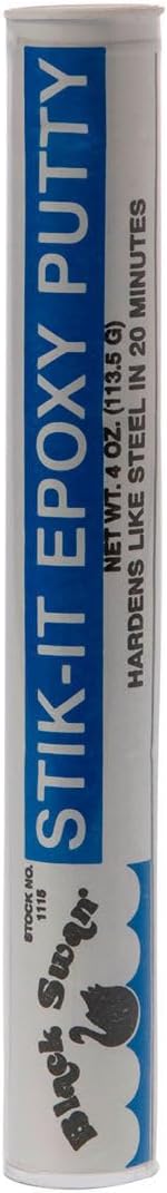 Black Swan 01115 Stik-It Epoxy Putty, 4 oz. - Fast Curing, Kneadable Mighty Putty for Permanent Repairs on Metals, Wood, Glass, Concrete, Ceramics, Plastics - No Mess Application