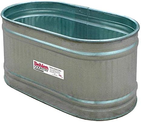 Behlen Country Galvanized Stock Tank Round End Approximately 90 Gallon