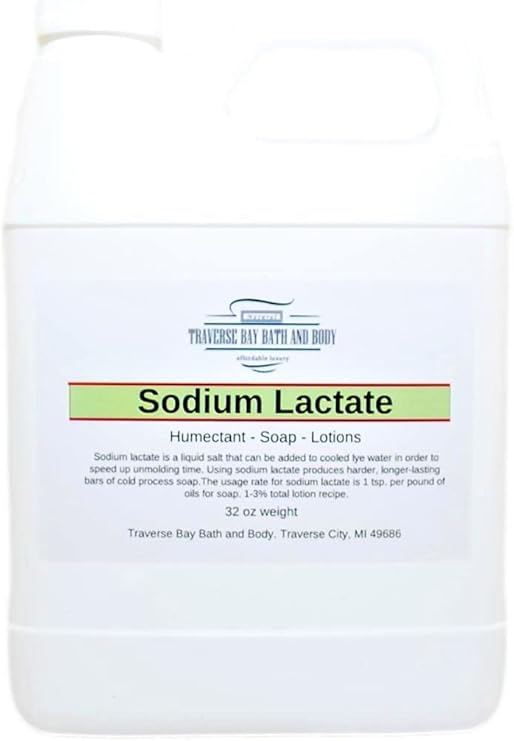 Sodium Lactate, 32 Oz, Safety Sealed Container. 60% Concentration USP Natural Preservative Made in the USA