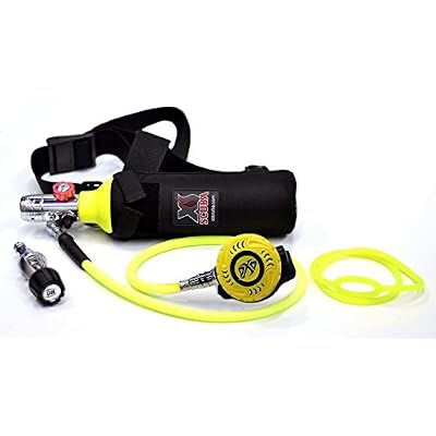 DXDIVER Bailout Pony Bottle Diving Kit with Nylon Belt - Hose - 13 cf Tank - Button Gauge - Regulator - Fill Adapter - Back Up Air Scuba Dive Egressor