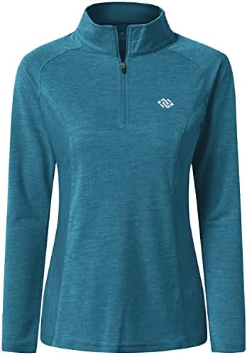 MoFiz Women's Golf Polo Shirts Long Sleeve 1/4 Zip UPF 50+ UV Sun Protection Quick Dry Workout Hiking Athletic Tops