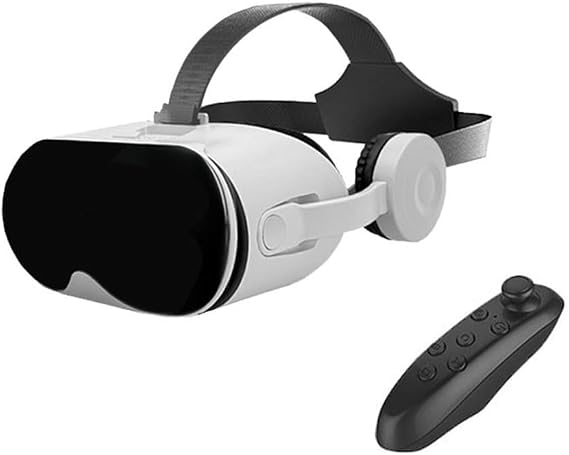 Virtual Reality Headset 3D VR With Built-in Headphones Gaming Controller For iPhone for Android Smartphone Mobile Games Movies(Black)