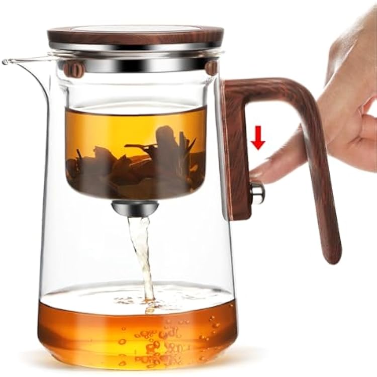 Enchant Tea Pot - 800ml27.1oz Witchcraft Magic Glass Teapot, Magnetic Water Separation Design, Borosilicate Infuser Pot with Strainer for Loose Leaf & Herbal Teas, Ideal for Tea Maker