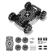 Robot Car Chassis Kit Black Mecanum Wheel Chassis Kit (1-Layer)