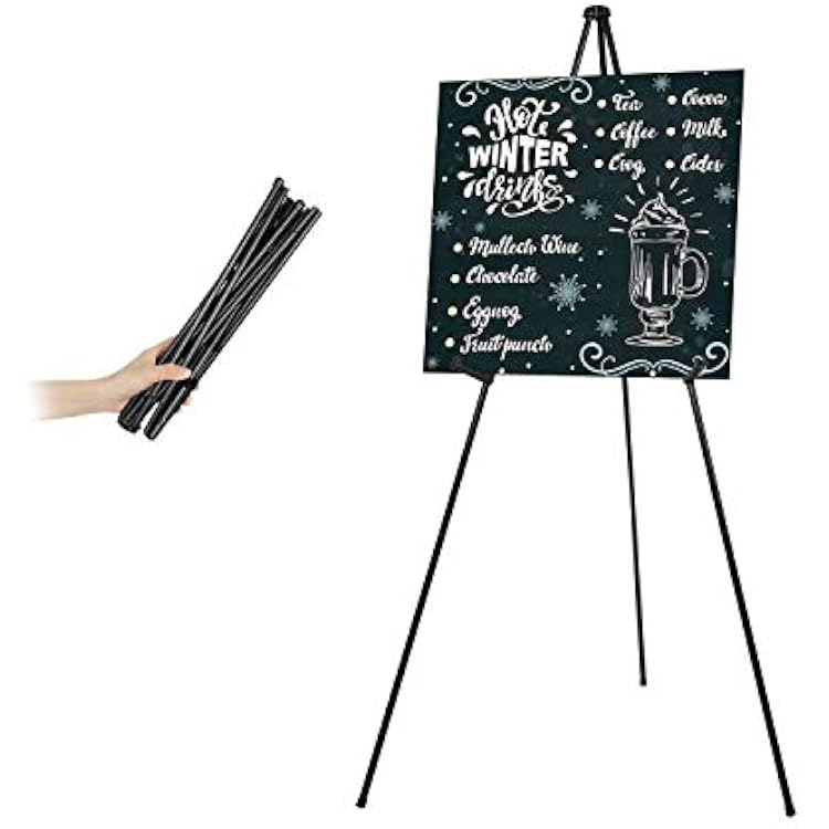 Easel Stand for Display Floor Easels for Signs Black Tripod for Poster Welcome Board Stands, Base 63 Max