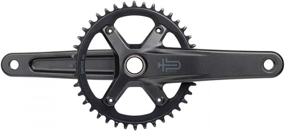 microSHIFT Sword 1x Crankset - 165mm, 10-Speed, 40t, 110 Asym BCD, 24mm Spindle, Black, Gray