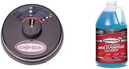 80165 Scrubber 15" Steel Pressure Washer Surface Cleaner for Cold Water Machines + Simpson Cleaning Multipurpose Cleaner for Pressure Washers, 1 Gallon