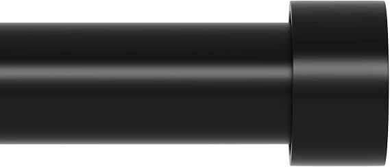 Extra Long Curtain Rod for Windows 30 to 240 inch, Heavy Duty Curtain Rods with Modern End Caps, 1 inch Black Drapery Rods Set for Outdoor Patio, Adjustable Curtain Rod for Room, Black