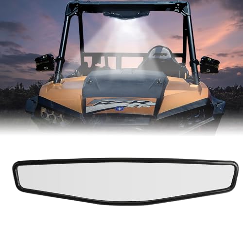 SUNPIE UTV Rear View Mirror with Light for 1.5-2 Crossbar Mount, UTV Shatterproof Ultra Clear Mirrors Compatible with Polaris,Pioneer, Talon, Commander Maverick X3, Kawasaki, Arctic Cat Wildcat