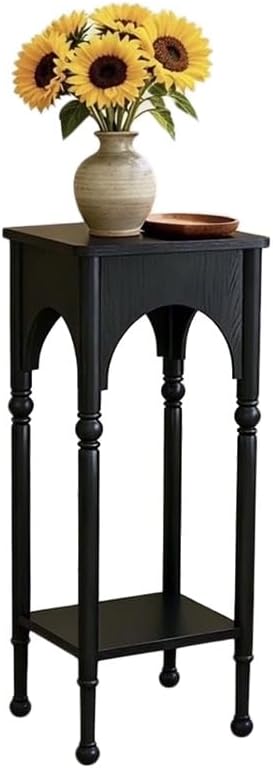 Narrow Console Tables, Solid Wood Hallway Accent, Modern Entryway Table For Living Room Front Door Office(Black)