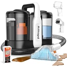 Ailltopd Portable Spot Cleaner Machine for Carpet and Upholstery, 15Kpa Handheld Spot Cleaner & Carpet Extractor for Pet, Car, Stars, Couch, Furniture, with Dual BrushHeads and Carpet Cleaner Solution