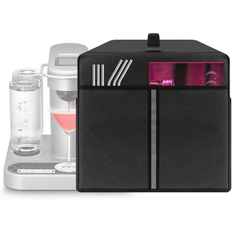 Cocktail Machine Protective Cover Compatible with Bartesian Cocktail Machine - Pockets to Store Bartesian Accessories - Bartesian Cocktail Capsules - Dark Grey