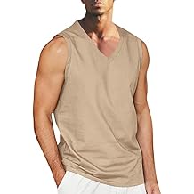 LCMTWX Mens White Tee Shirts 2024 Classic Solid Color V Neck Cotton And Sleeveless Shirt T Shirt Vest Black T Shirts For