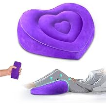Leg Elevating Pillow - Heart Shape, Leg Elevation Pillows for Swelling Blood Circulation, Inflatable Wedge Pillow for Traveling, Wedge Pillow for Legs Foot Pain Relief Acid Reflux, Easy Carry Storage