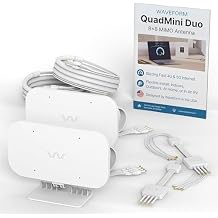 Waveform QuadMini Duo: 8x8 MIMO Low-Profile Antenna Kit | External Antenna for 4G/5G Routers & Gateways | Compatible w/T-Mobile Home Internet G5AR Gateway | 10 SMA Cable, U.FL Adapters, Window Entry
