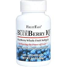 Wild Blueberry IQ by FruitFast | 60 Count - Non-GMO - Gluten Free - Paste Filled Chewable Softgel