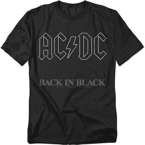 Popfunk ACDC Back in Black Logo Rock Album T-Shirt,