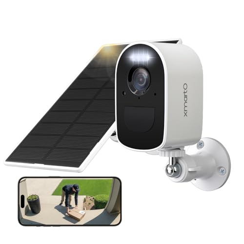 xmartO 4MP QHD WiFi6 Dual-Band Wireless Solar-Powered Indoor & Outdoor Home Security Camera