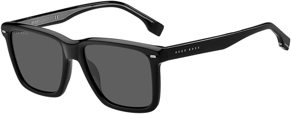 HUGO BOSS Male 1317/S Sunglasses, Black, 55