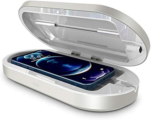 Trianium Smartphone UV Sanitizer and USB C and USB A Charging Port Phone Charger Box, Phone Sanitizer UV Soap UVC Disinfection Cleaner Box for Home Makeup Tool Jewelry Watch Keys Cards