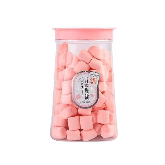 Fluffy Strawberry Flavored Marshmallows, Canned Cotton Candy, Halloween Candy Dairy-free, Gluten-free, for Holidays, Birthdays, Gag Gifts, Party Favors(188g)