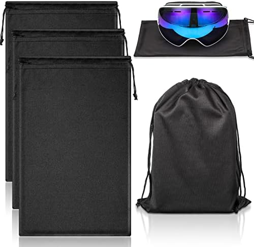 Konohan 3 Pcs Ski Goggle Bags Microfiber Drawstring Protection Bags for Snow Ski Goggle Pouch Soft Pouch Case