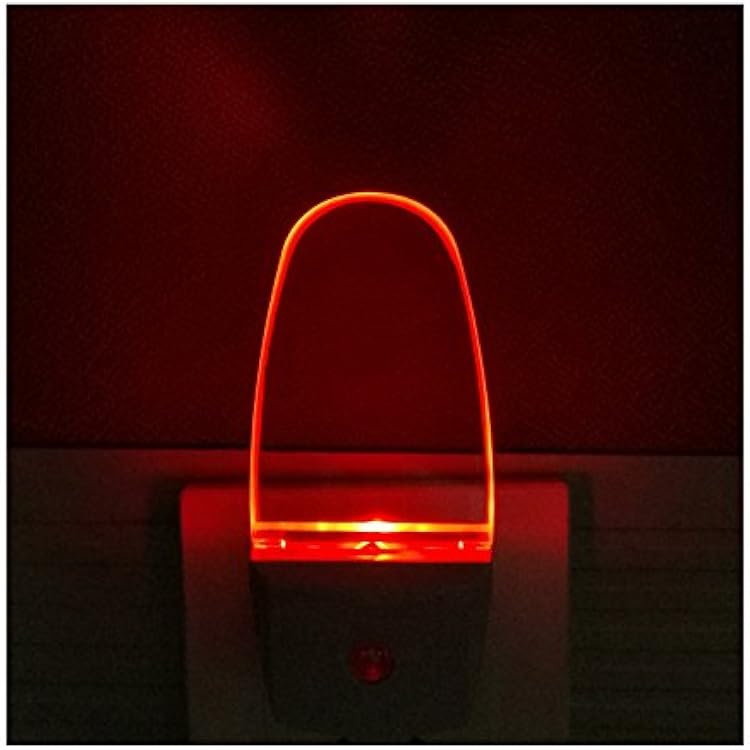 GREENIC Red Plug in LED Night Light 2 Pack Dusk to Dawn Sensor for Bedroom, Bathroom, Kitchen, Hallway
