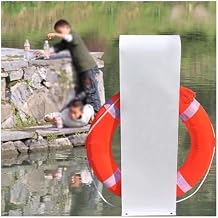 Lifebuoy Holder 2 Pack, Life Ring Buoys Holders for Boat/Dock/Yacht, Marine Lifebuoy Storage Rack with 28.3inch Orange-red Life Ring & 16.4ft Polypropylene Rope(2 Pieces)