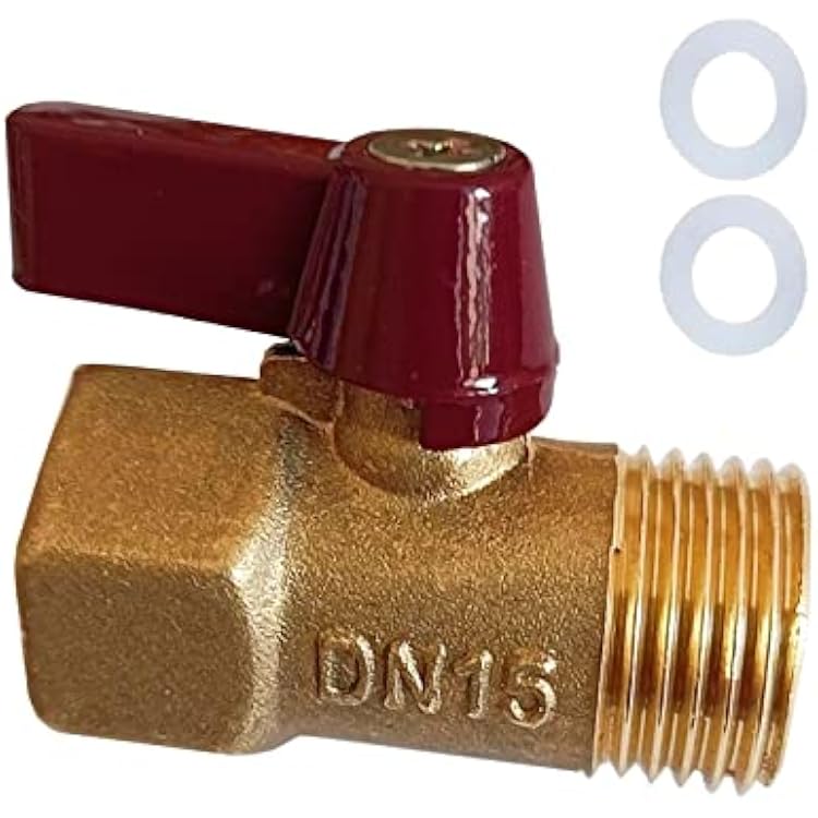 12 NPT Brass Ball Valve, DN15 Full Port, 12 NPT Male x Female, Forged Brass Body, 2-Way, 1600kPa Max Pressure, Hot & Cold Water, Oil, Gas Shut Off Switch