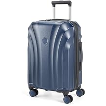 BAGSMART Carry On Luggage 22x14x9 Airline Approved with TSA Lock, Expandable Hard Shell Suitcase with Spinner Wheels, Lightweight 20 Inch Travel Rolling Carry-On Luggage, Light Blue