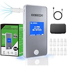 Ketone Meter, Professional Ketosis Breath Analyzer, Accurate Breath Keto Monitor with Type-C Charging and Data Tracking for Ketogenic Lifestyle and Health Management, Includes 10 Mouthpieces (Grey)