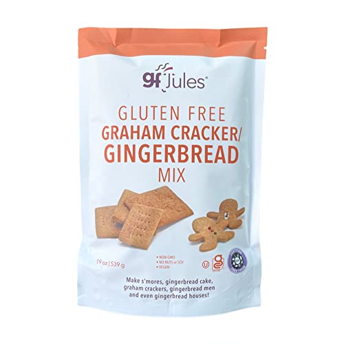 gfJules Certified Gluten Free Graham Cracker and Gingerbread Baking Mix | No Grit, Non-GMO, Vegan | Certified Top 9 Allergen-Free & Kosher | Perfect Long-Lasting Snacks | 19 Ounces
