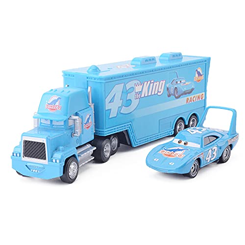YIUO Pixar Cars 2 3 Toys Lightning McQueen King Aircraft The King Mack Uncle Truck 1:55 Diecast Model Car Toy Children Gift  Color : Two Cars