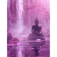 Zen Paint by Numbers Kit for Adults, Paint by Numbers Waterfall Canvas Painting kits for Adults Beginners, DIY Acrylic Watercolor Oil Painting Set, Arts and Crafts for Home Wall Decor 12x16 in -4o39