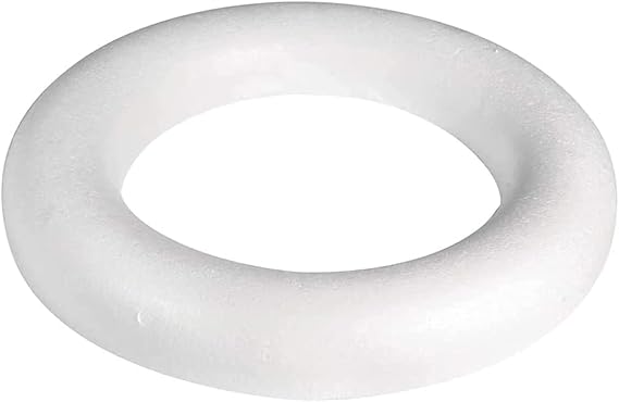 Festive Polystyrene Half Round Rings/Wreaths (2, 25cm), White