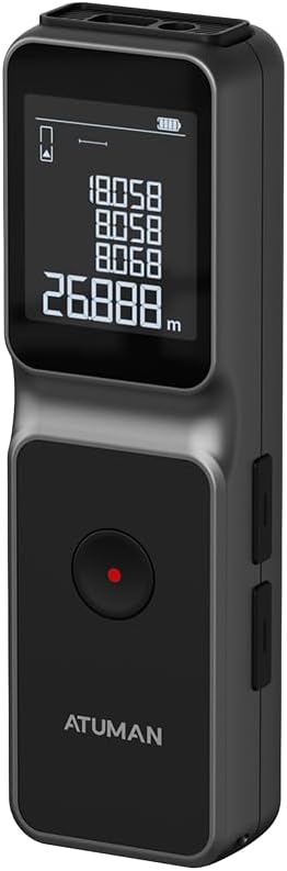 ATuMan LSA Lazer Metre, 50m Menzil, 9 Fonksiyonlu Dijital Ölçüm Cihazı, Milimetrik Hassasiyet, Alan Hacim Pisagor Açı Ölçümü