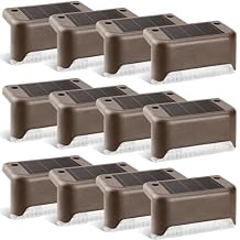 PATIOWIN Solar Deck Lights Outdoor, Solar Step Lights Waterproof Led Lights for Outdoor Stairs, Step, Fence, Patio,Yard,Porch and Balcony(12 Pack,Warm White)