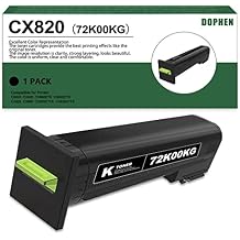 CX820 Toner 72K00KG Black Toner Cartridge - DOEN 1 Pack 72K00KG Toner Replacement for Lexmark CS820 CX820 cx860dte cs820dte CX825 CX860 cx820dtfe cx825dtfe Printer