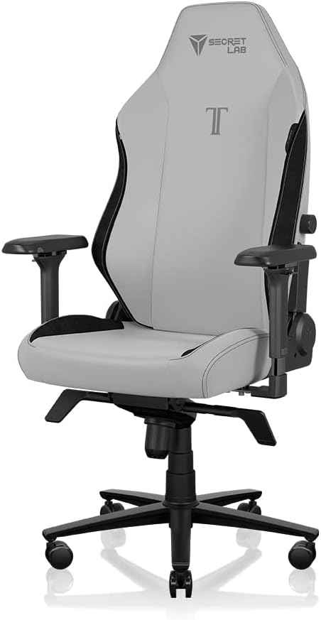 Secretlab Titan Evo XL Ash Gaming Chair - Leatherette, Gray, Ergonomic | Lumbar Support, High Back, Reclining, Magnetic Head Pillow, Big & Tall (Up to 395 lbs), 4D Armrests, Height Adjustable, Basic