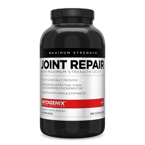 Myogenix Joint and Tissue Supplement Glucosamine & Chondroitin with UC-II and MSM, Joint Support Vitamins for Men, Bone and Joint Health Supplement 180 Capsules