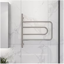 Electric Towel Warmer 4 Bars, Heated Towel Rack Rotatable Wall Mounted for Bathroom, Hot Towel Rack with Built-in Thermostat,Hardwired