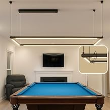 Solvita Pool Table Light Premium LED Billiard Light, Flicker-Free, Dimmable, Adjustable Height & 360 Rotatable Design Bright White 4000K (Square 49.6 x 49.6 inch)