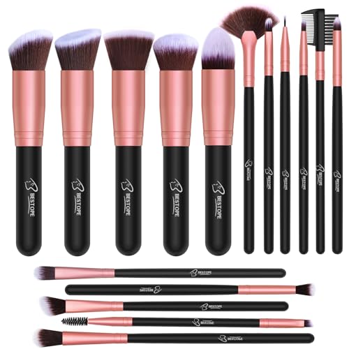 Makeup Brushes Makeup Brush Set - 16 Pcs BESTOPE PRO Premium Synthetic Foundation Concealers Eye Shadows Make Up Brushes set,Eyeliner BrushesBlack