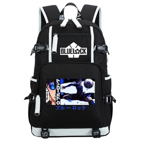 ISaikoy Anime BLUE LOCK Backpack Isagi Yoichi Bookbag School Bag Laptop Bag Rucksack with USP Port 5